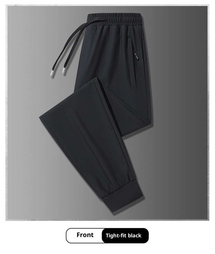 boy FICAKLON Spring Autumn Pants For Men, Middle-aged Men's Sports Elastic Waist, Casual Pants, Comfortable And Versatile_voghion.com