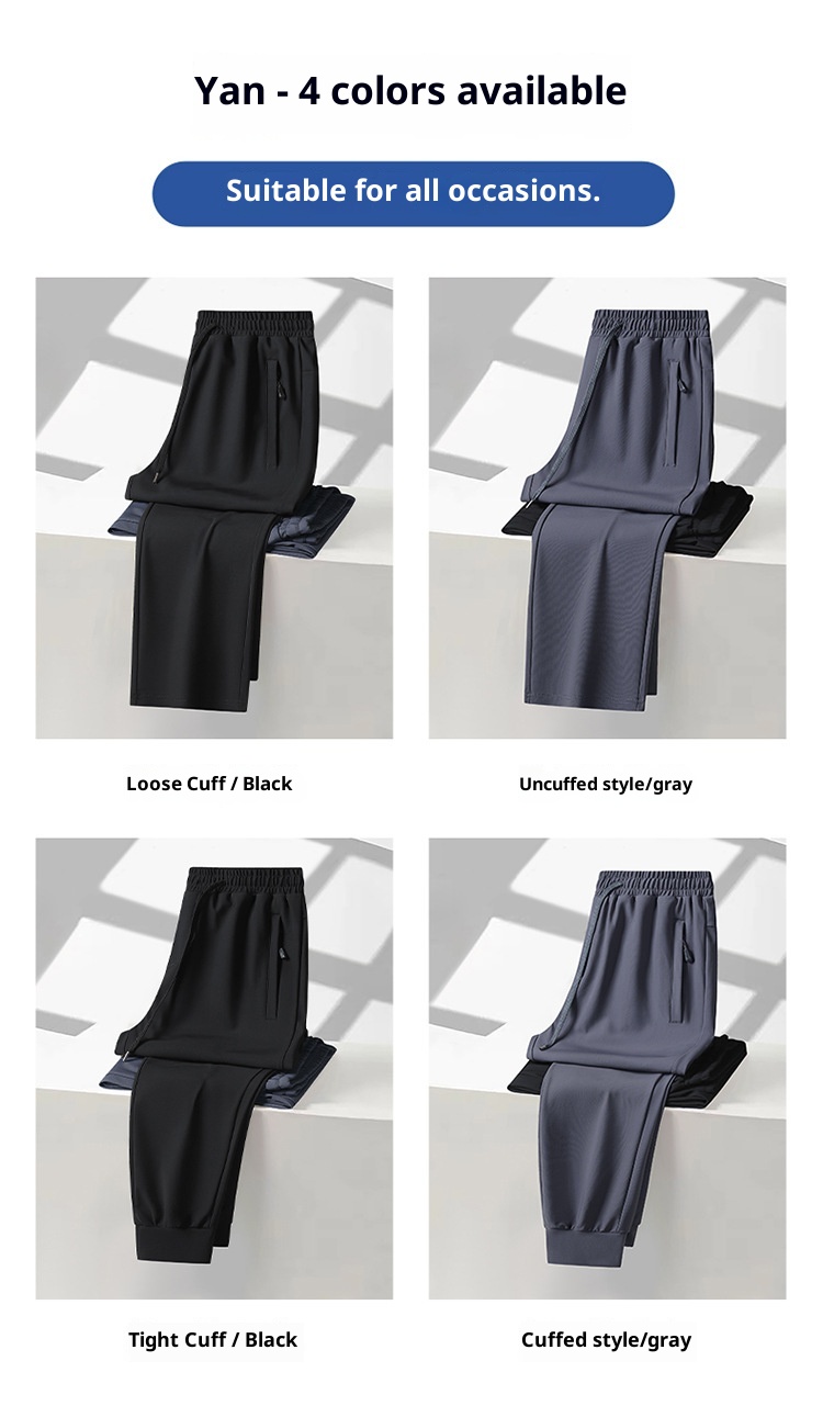 boy Spring And Autumn Nylon Stretch Business Casual Solid Color Waist Draped Loose Pants Men High Elastic Anti-Wrinkle_voghion.com