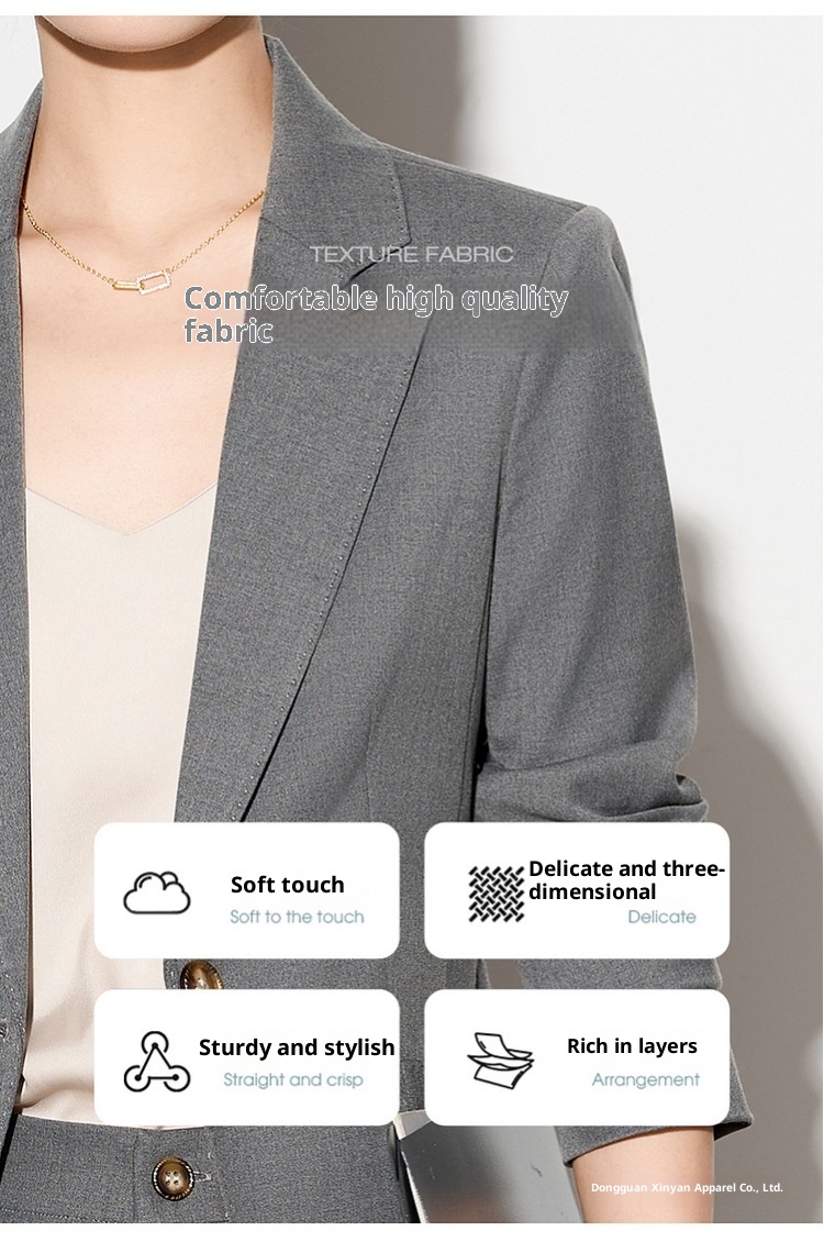 girl Girl Gray Professional Suit Set For Women, Autumn And Winter New Business Workwear, Property Sales Work Uniform, Commuting_voghion.com