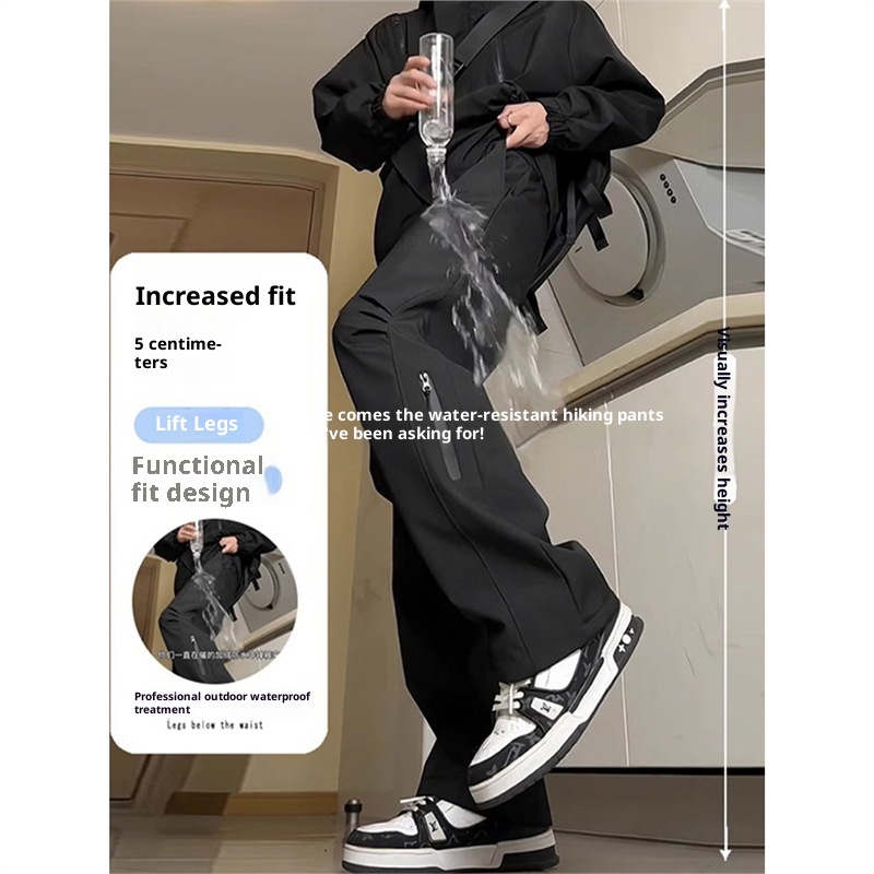 Pantaloni da trekking impermeabili antipioggia per uomo, autunnali e invernali, foderati in pile, funzionali in stile americano_voghion.com