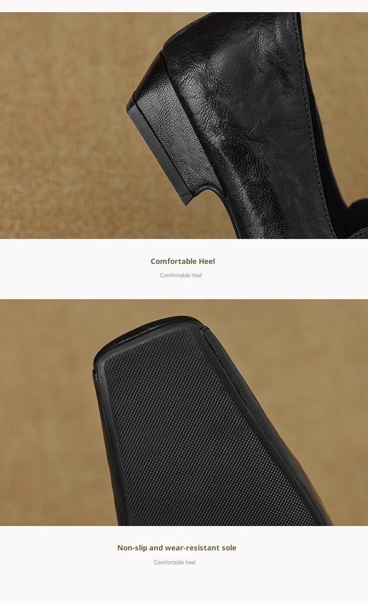 Mocassins à lacets Voyage Voyage Vintage Deep Mouth Printemps et Automne 2025 pour femmes et hommes, style Derby, en cuir, talon de 3 cm. Chaussures simples._voghion.com