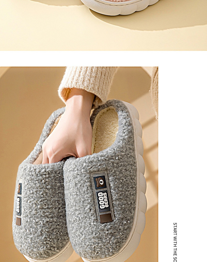Zees Women's With Fleece Lining, Thickened For Home Use, Autumn And Winter Indoor Warmth, Thick Sole, Non-Slip, Closed Heel,_voghion.com
