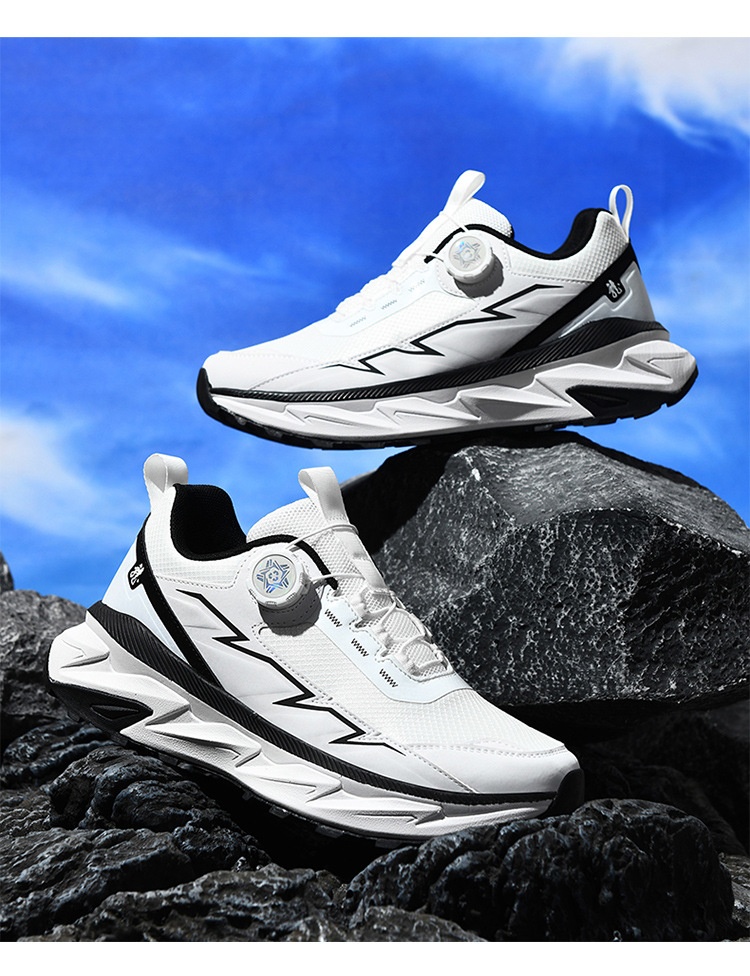 Zees Primavera Nuove Scarpe Sportive Casual da Uomo in Mesh Extra Large con Bottoni Rotanti_voghion.com