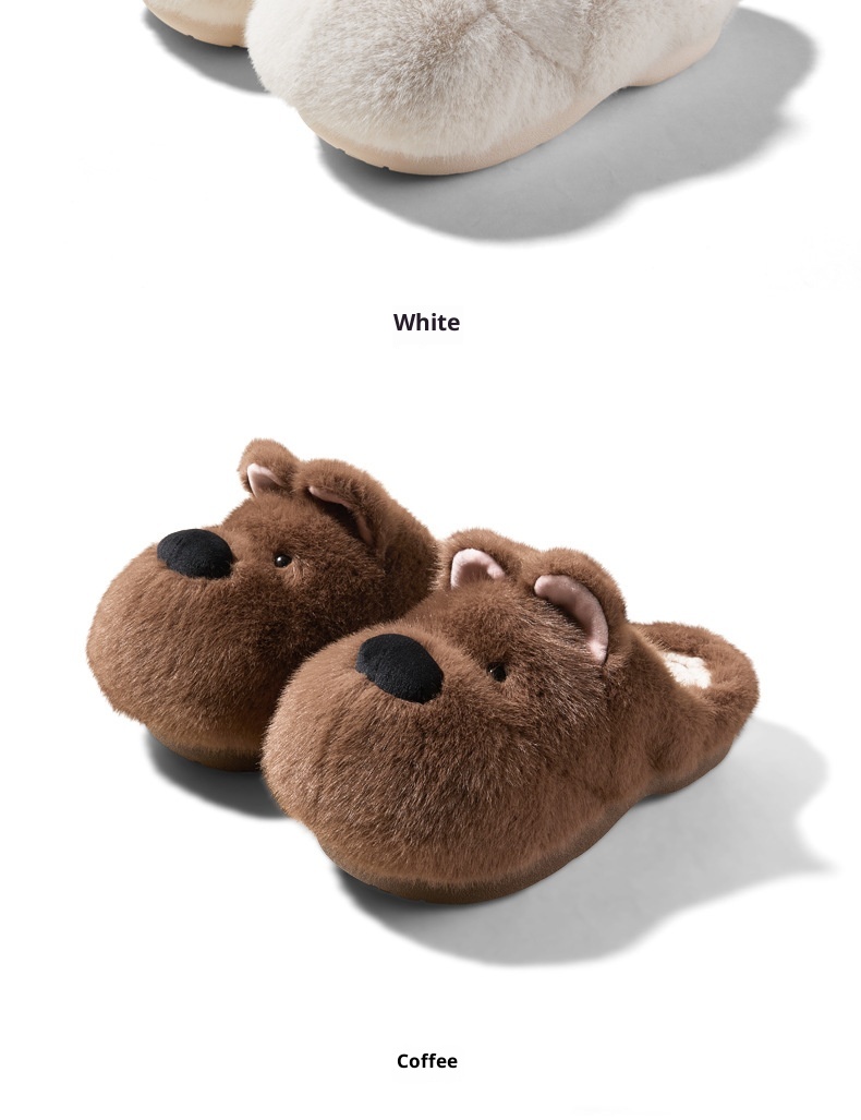 Zees Qidan Shoes Factory Cartoon Cotton For Women Winter Cute Puppy Home Indoor Plush Warm Non-Slip Furry Slippers_voghion.com