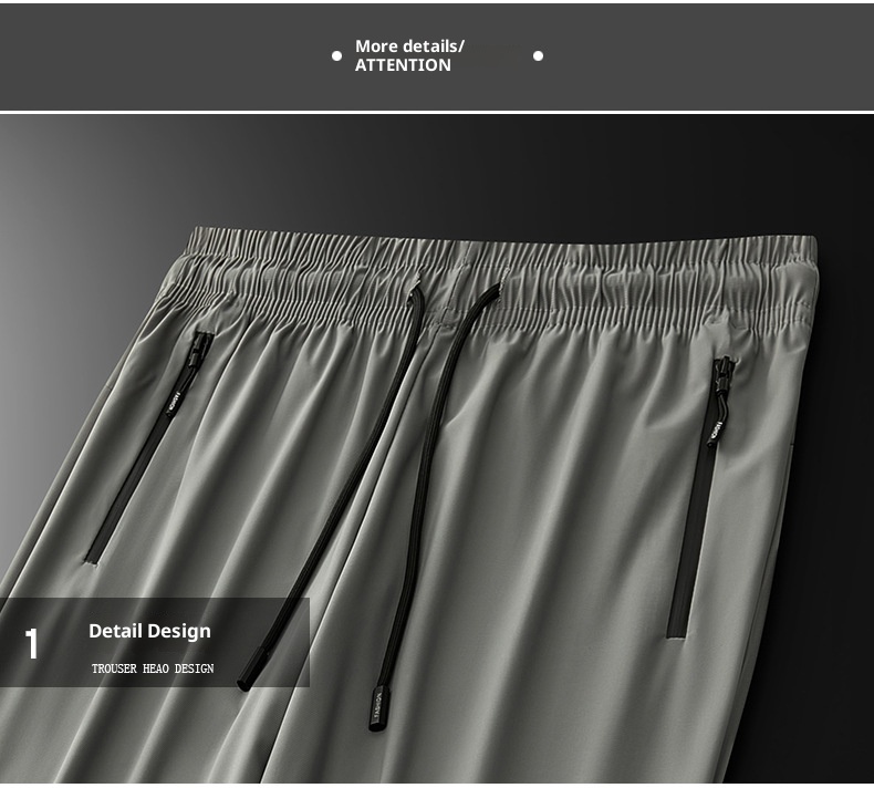 Pantaloni sportivi elastici da uomo, pantaloni estivi sottili in seta ghiacciata di grandi dimensioni, pantaloni lunghi dritti casual traspiranti ad asciugatura rapida per uomo_voghion.com