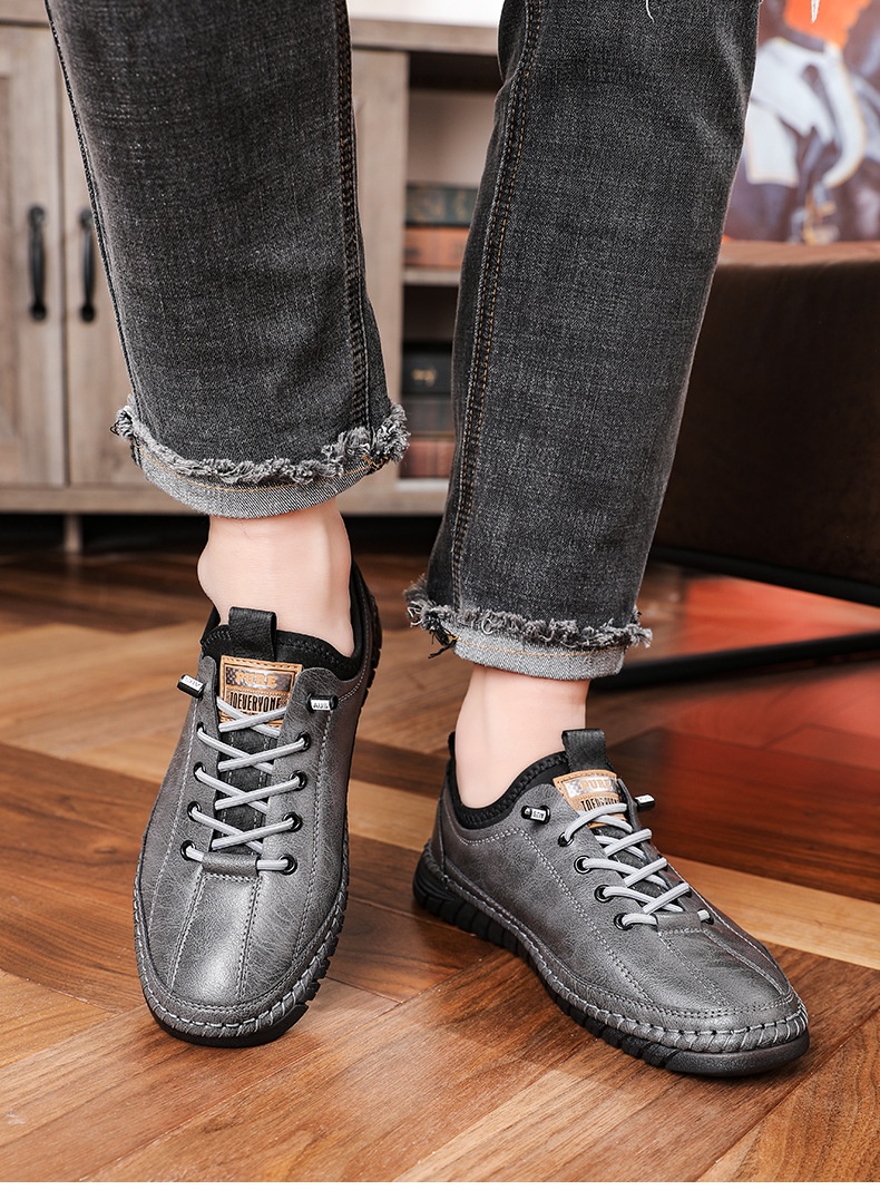 Voyage Voyage 2024 Spring And Autumn New Men's Casual Shoes Handmade Leather Soft Sole Slip-On Loafers 1102_voghion.com