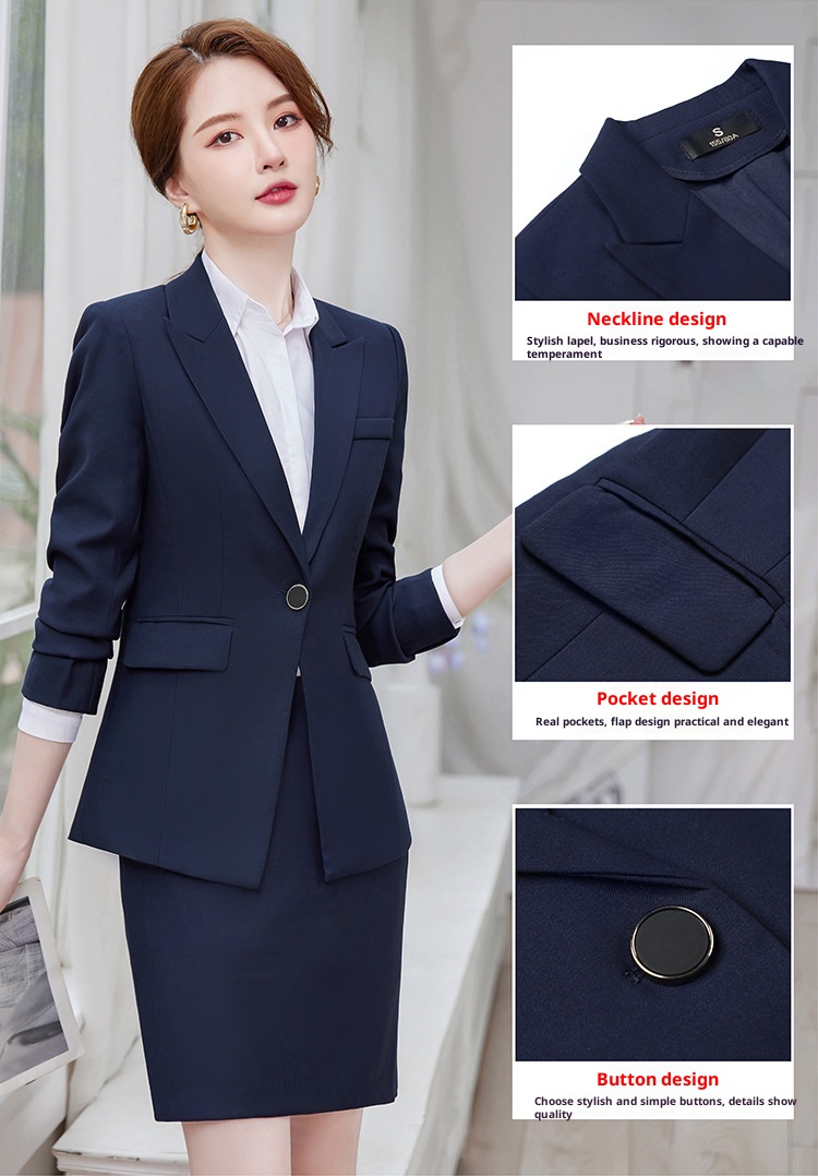 girl Girl Formal Women's Workplace College Student Interview Suit 2023 Autumn Professional Elegant Hotel Manager Front Desk_voghion.com
