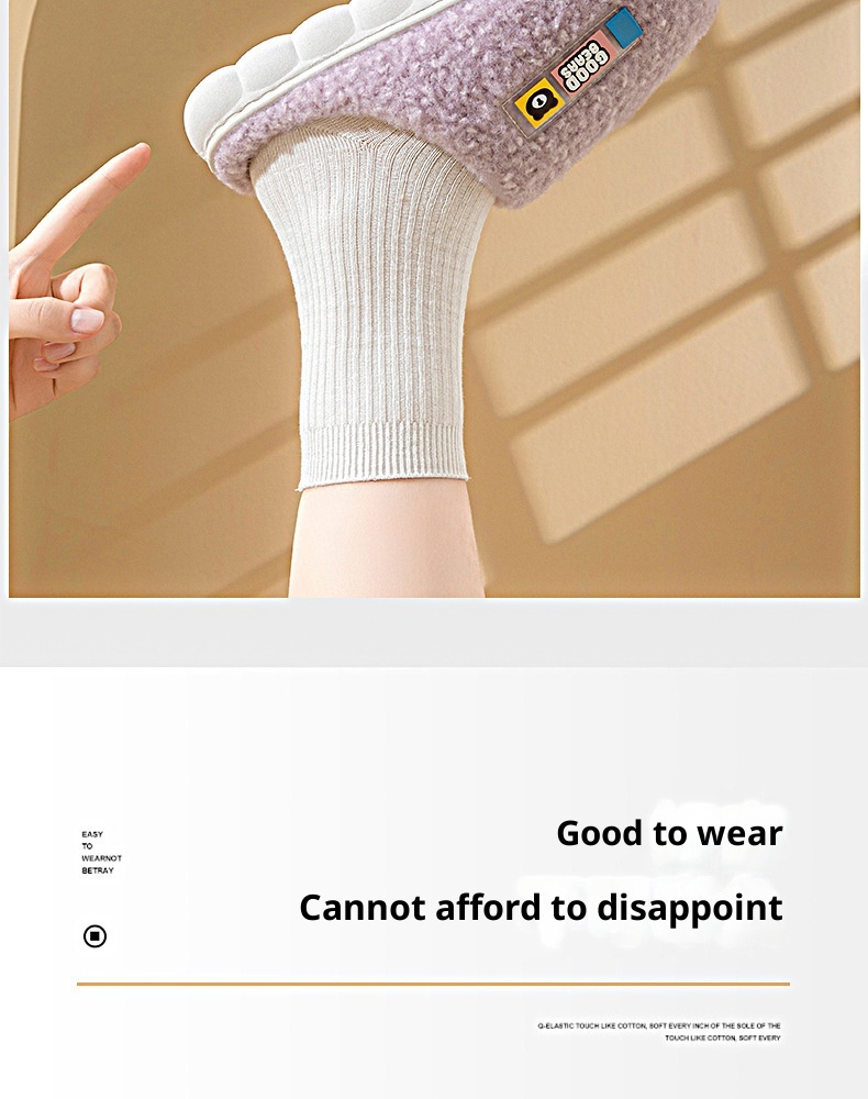 Zees Women's With Fleece Lining, Thickened For Home Use, Autumn And Winter Indoor Warmth, Thick Sole, Non-Slip, Closed Heel,_voghion.com