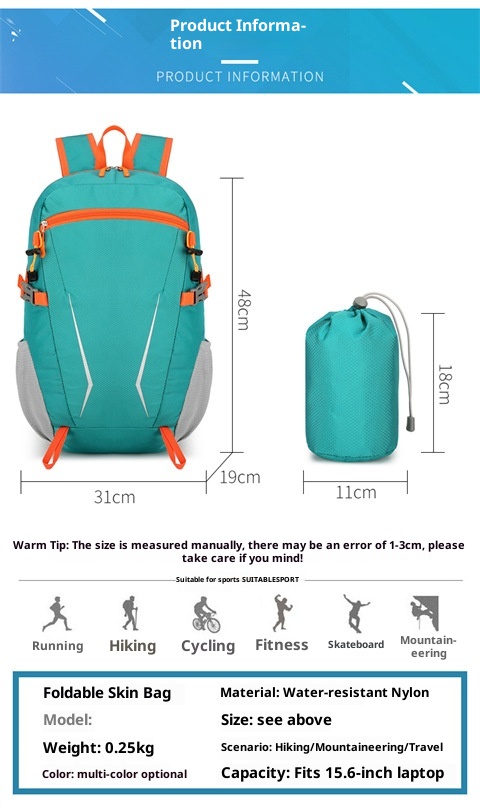 ActiveGo New Mountaineering Outdoor Survival Waterproof Large Capacity Shoulder Travel Cycling Bag Camping Backpack_voghion.com