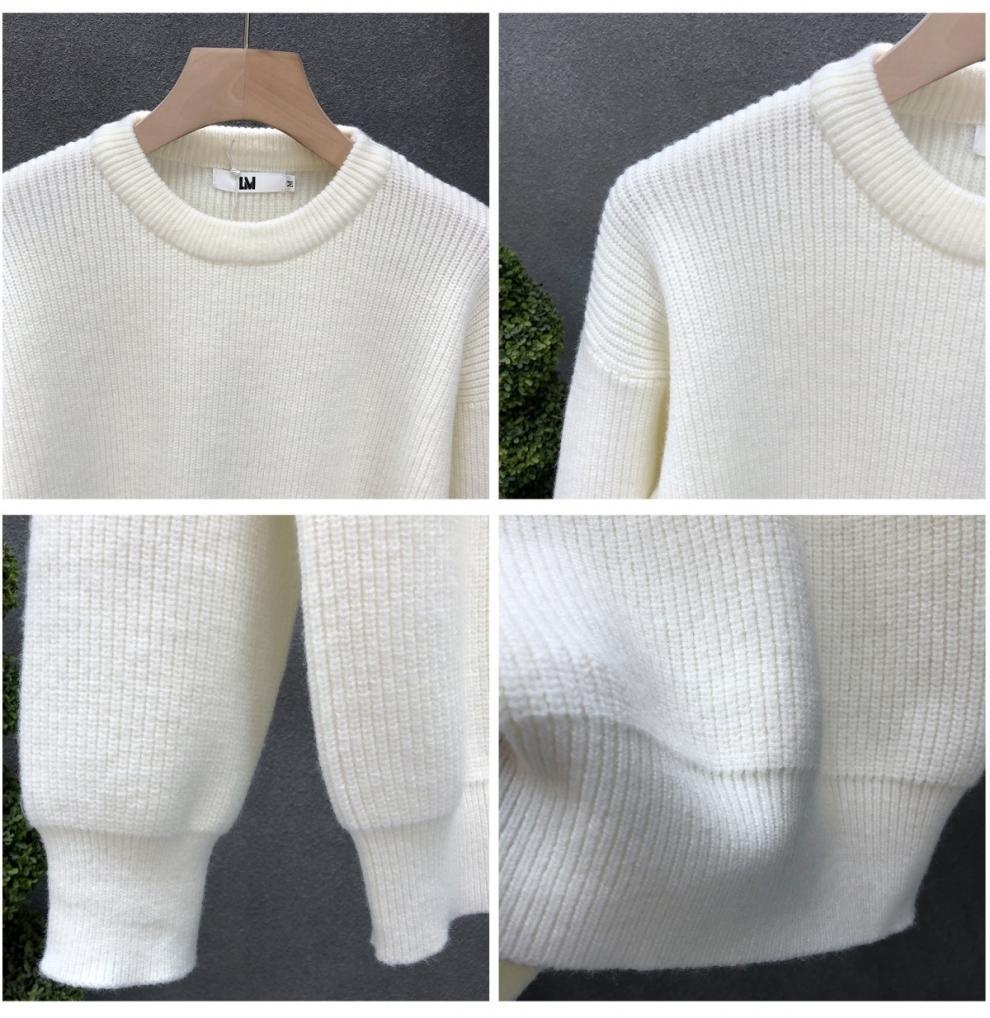 boy Boy Boy Simple And Elegant Sweater For Men, Trendy Solid Color Base Layer Knitted Top, 2023 Winter New Men's Warm Shirt_voghion.com