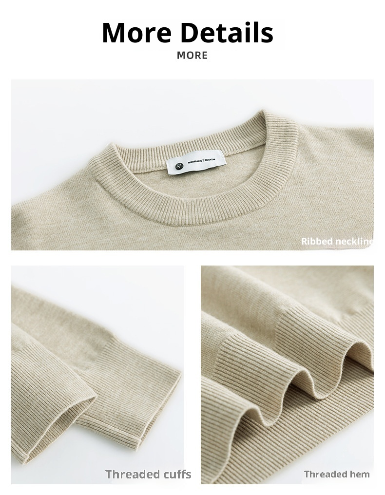 Maglione caldo versatile lavorato a maglia a maniche lunghe da uomo, in lana invernale, con scollo rotondo, per ragazzo, Boy Boy Yimeng_voghion.com