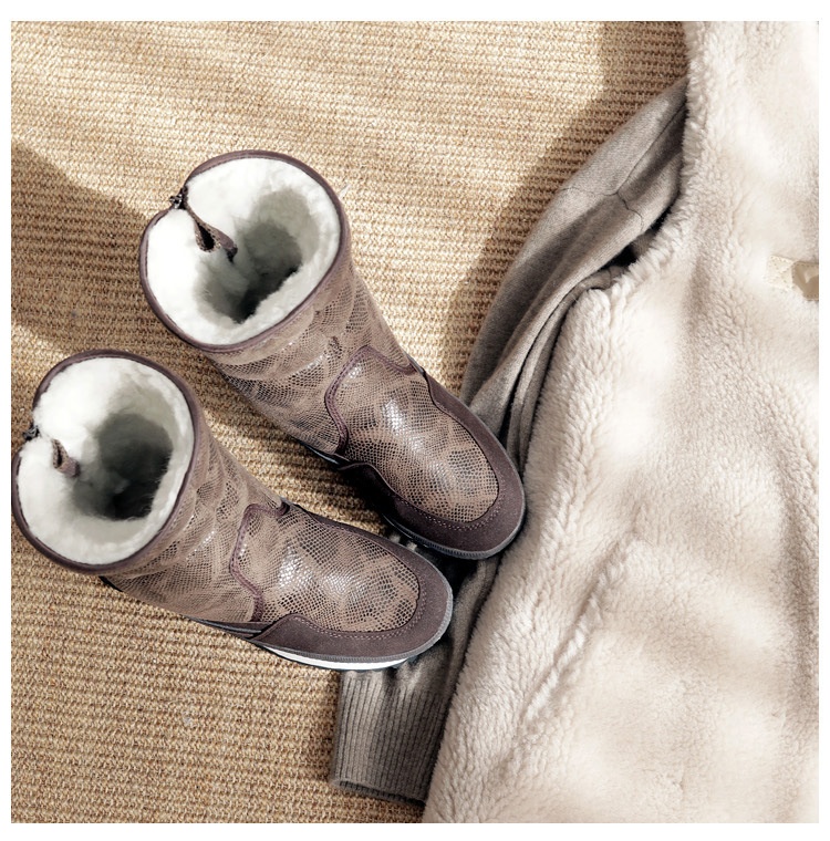 Zees Winter New Wool Thickened Snowproof Anti-Slip Warm Ski Lightweight Mid-Calf Cotton Shoes Women Snow Boots_voghion.com