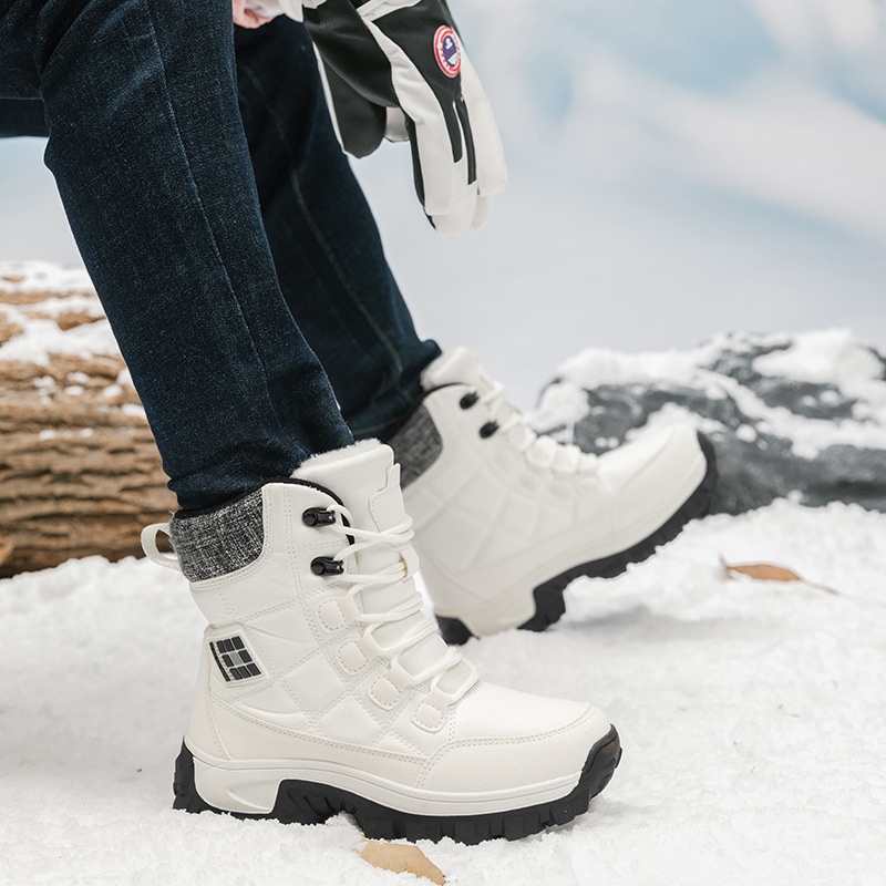 Botas de esqui Zees Winter Snow Outdoor Walking, forradas com lã, grossas e quentes, para casal, ideais para temperaturas extremamente baixas de até -40 graus no nordeste dos EUA._voghion.com