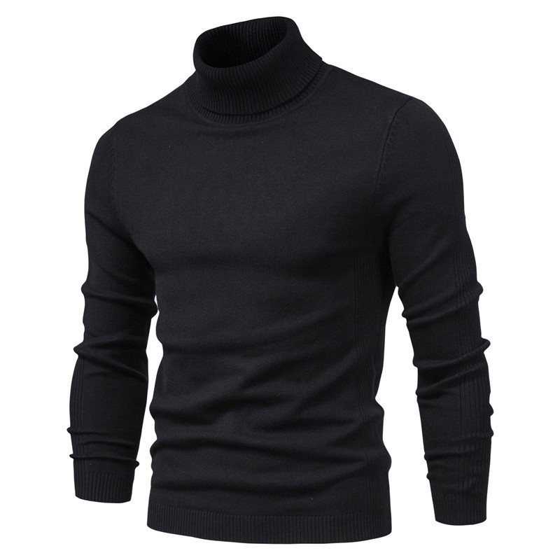 Herrenhemd im europäischen und amerikanischen Stil für Herbst und Winter, Slim Fit, Rollkragenpullover, Strickpullover_voghion.com