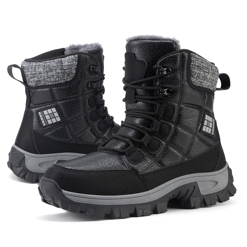 Botas de esqui Zees Winter Snow Outdoor Walking, forradas com lã, grossas e quentes, para casal, ideais para temperaturas extremamente baixas de até -40 graus no nordeste dos EUA._voghion.com