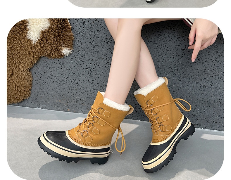 Chaussures de randonnée Zees Outdoor imperméables, antidérapantes, à lacets, pour femmes, collection hiver 2025, en cuir véritable, idéales pour la chasse au canard, résistantes au froid et chaudes._voghion.com