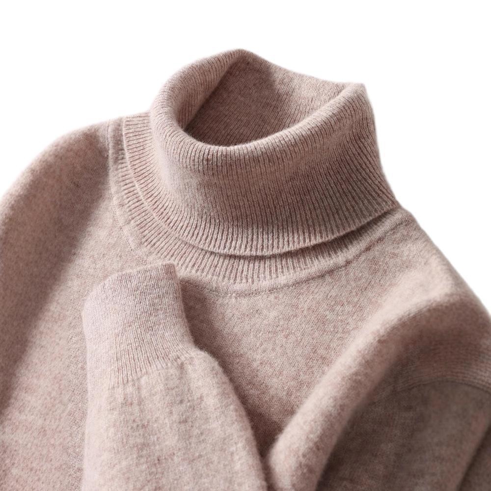 boy Boy Boy New Pure 100% Wool Men's Cashmere Spring Autumn Pullover Versatile Sweater Business Casual Inner Layer Base Shirt_voghion.com
