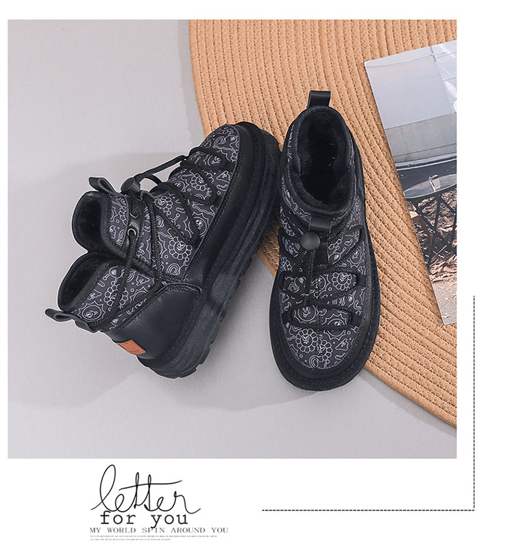 Zees Zees Harbin Outdoor Mid-Calf Snow Boots For Women Winter Warm Fleece Lined Thickened Waterproof Non-Slip Northeast Large Size_voghion.com