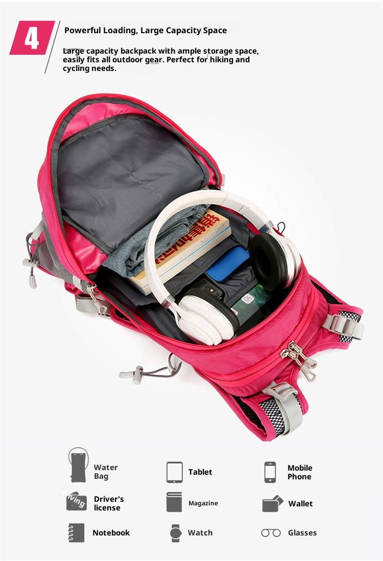 ActiveGo Outdoor Cycling Backpack Large Capacity Portable Water-Resistant Double Shoulder With Floating Frame Travel Hiking Bag_voghion.com