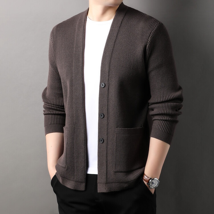 boy Boy Boy High-End Light Spring And Autumn Casual Knitted Cardigan Versatile Comfortable Fashionable Jacket Trendy Men's_voghion.com