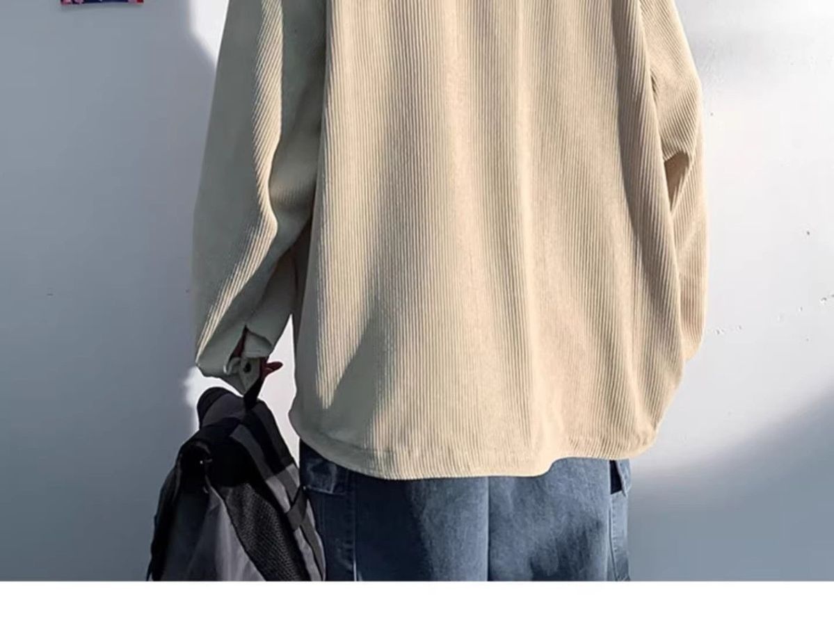 ragazzo Ragazzo Camicia in velluto a coste Primavera e Autunno Completo 2025 Nuovo Stile Bello Giacca da Giovane Uomo Set da Tre Pezzi_voghion.com