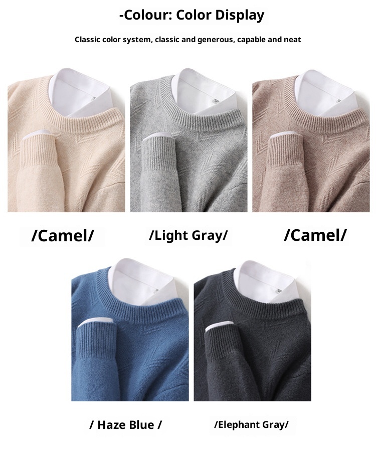 ragazzo ragazzo ragazzo autunno inverno nuovo 100% lana da uomo maglione girocollo caldo spesso camicia di base lavorata a maglia casual_voghion.com