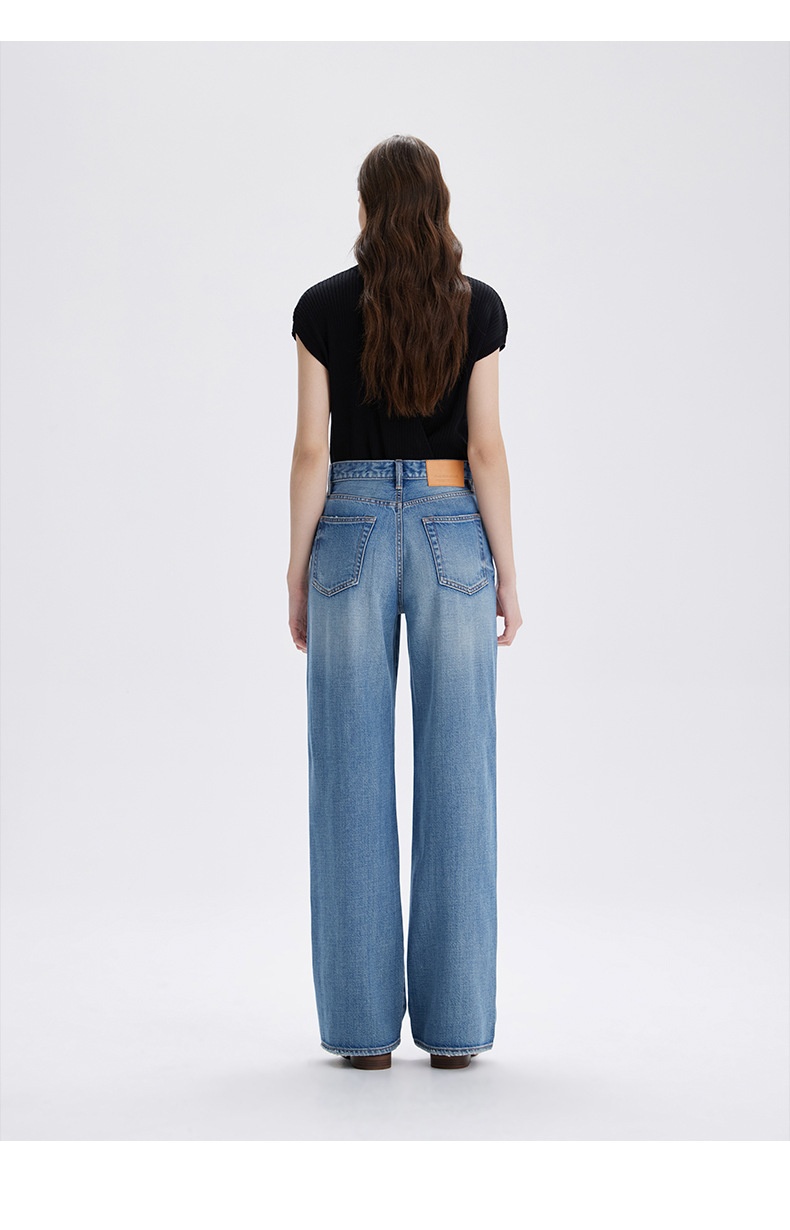 ChicShe 2025 New Spring And Autumn Lyocell High-End Women's Jeans Non-Stretch Loose High-Waist Nine-Point Straight Long Pants_voghion.com