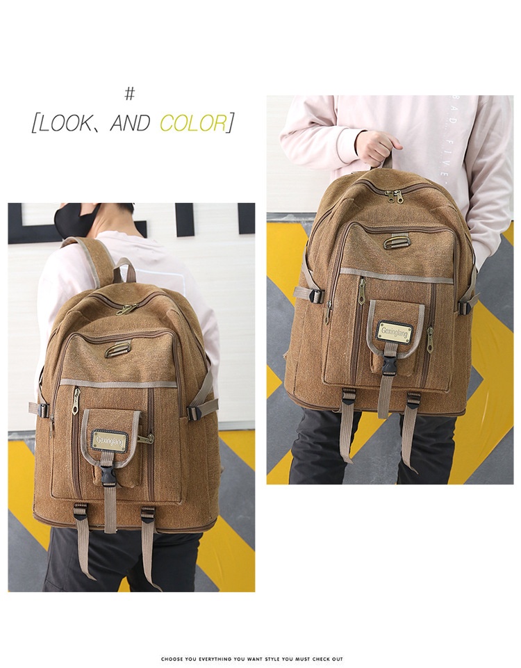 ActiveGo Manufacturer Canvas Capacity Backpack Men And Women Travel Luggage Sports Outdoor Mountaineering Large Bag_voghion.com