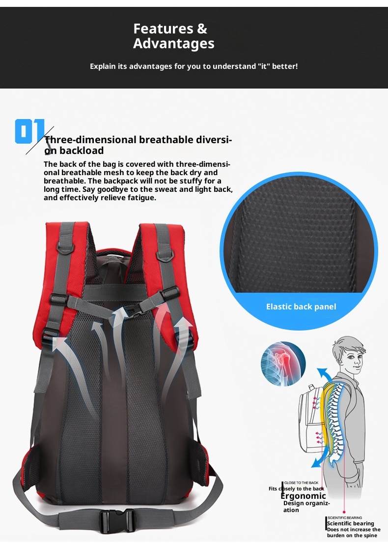 ActiveGo Cross-border Mountaineer Rucksack mit großem Fassungsvermögen (70 l) – Multifunktionaler Rucksack für Camping, Reisen und Wandern_voghion.com