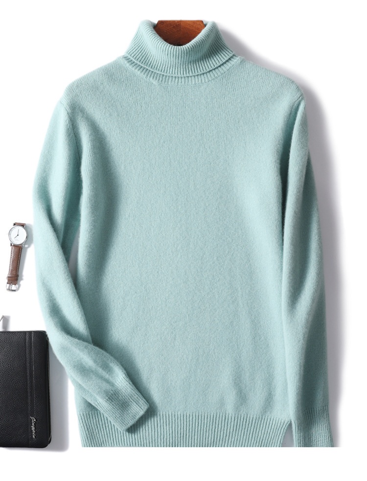 Boy Boy Boy Herren-Rollkragenpullover aus 100 % reiner Wolle, dick gefüttert, Herbst/Winter 2023, Strickpullover aus Kaschmir, lässig und vielseitig_voghion.com