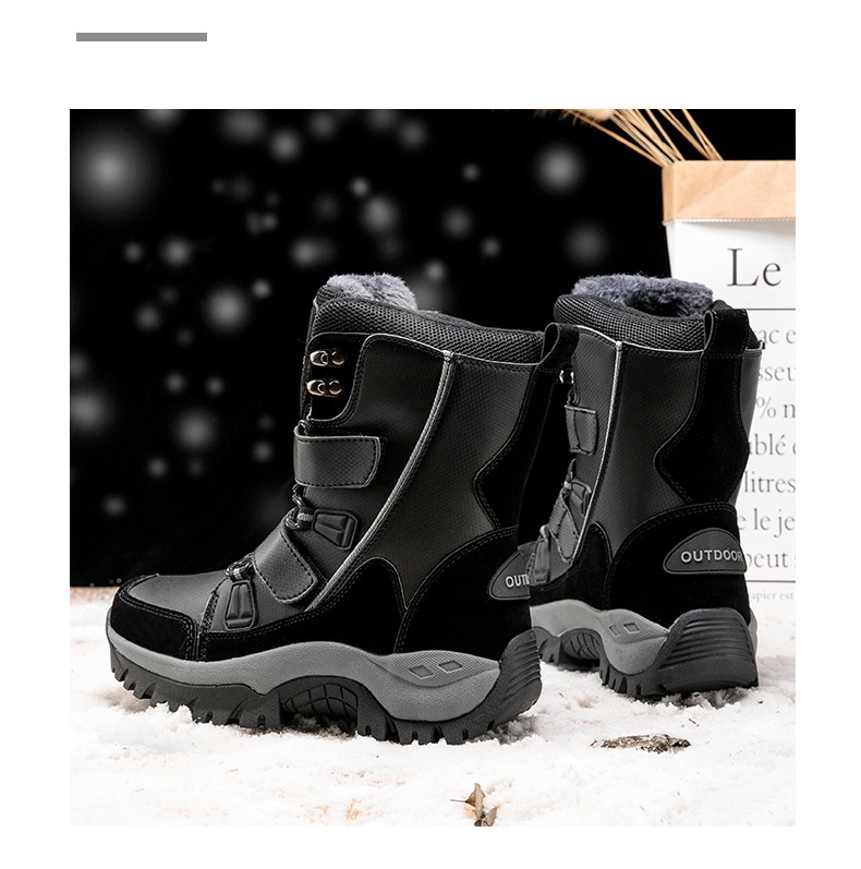 Zees Zees Noordoost Warme Sneeuw Outdoor Skischoenen Katoenen Schoenen Dames Winter Fleece Gevoerd Verdikt Mode Hoge Laarzen Waterdicht_voghion.com