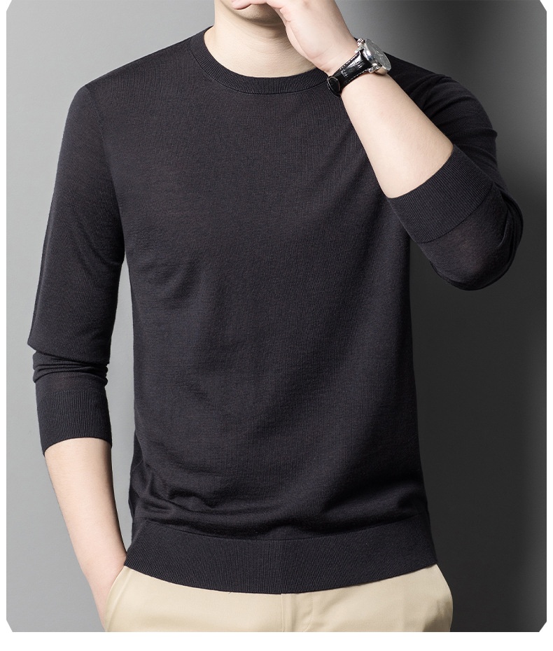 Maglione in lana fine anni '60, lavabile in lavatrice, da uomo, girocollo stretto, manica lunga, lavorato a maglia, primavera autunno, sottile_voghion.com