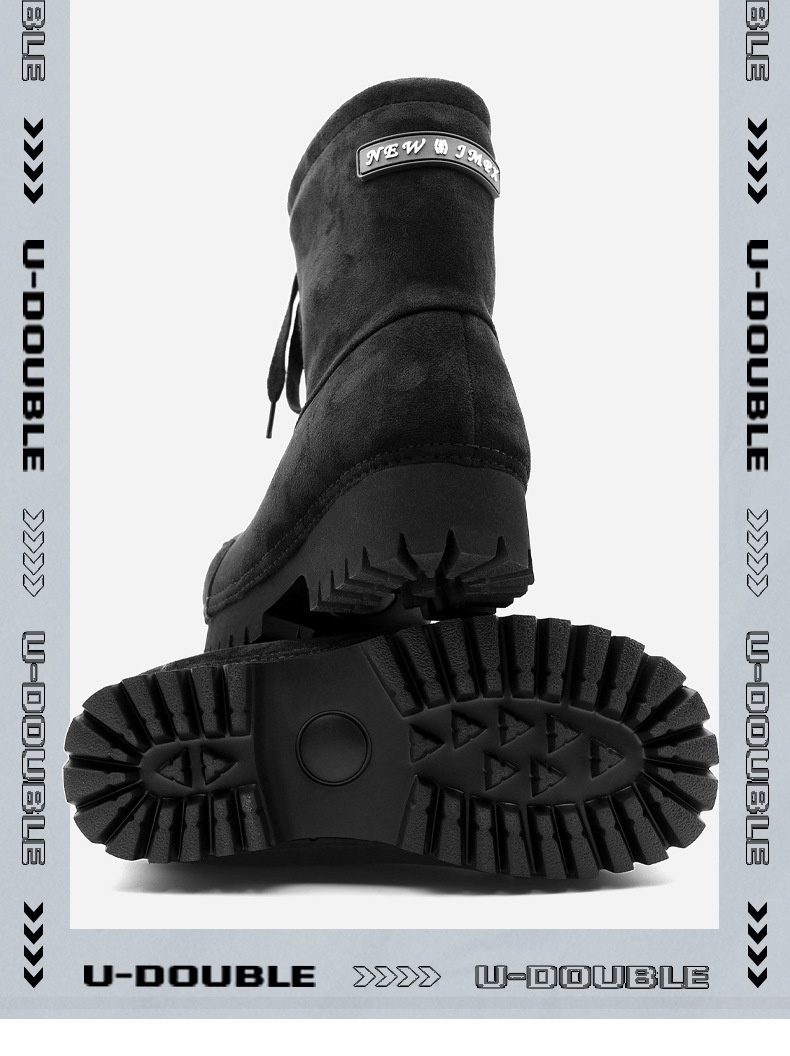 Zees Zees 2025 Winter New Thick-Soled Fashionable Drawstring Big-Toe Snow Boots For Women, Non-Slip Ugly-Cute Ski Thickened Warm_voghion.com