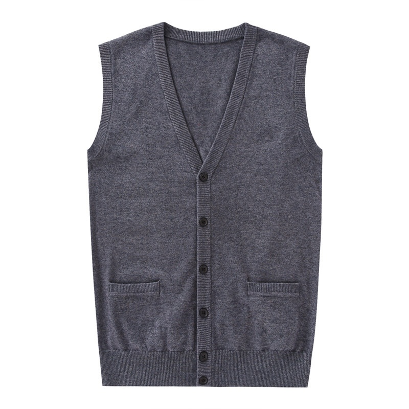 boy Boy Boy Knitted Korean Style Youth Fashion Sleeveless Men's Cardigan Vest Outerwear Casual Trendy Sweater For Men_voghion.com