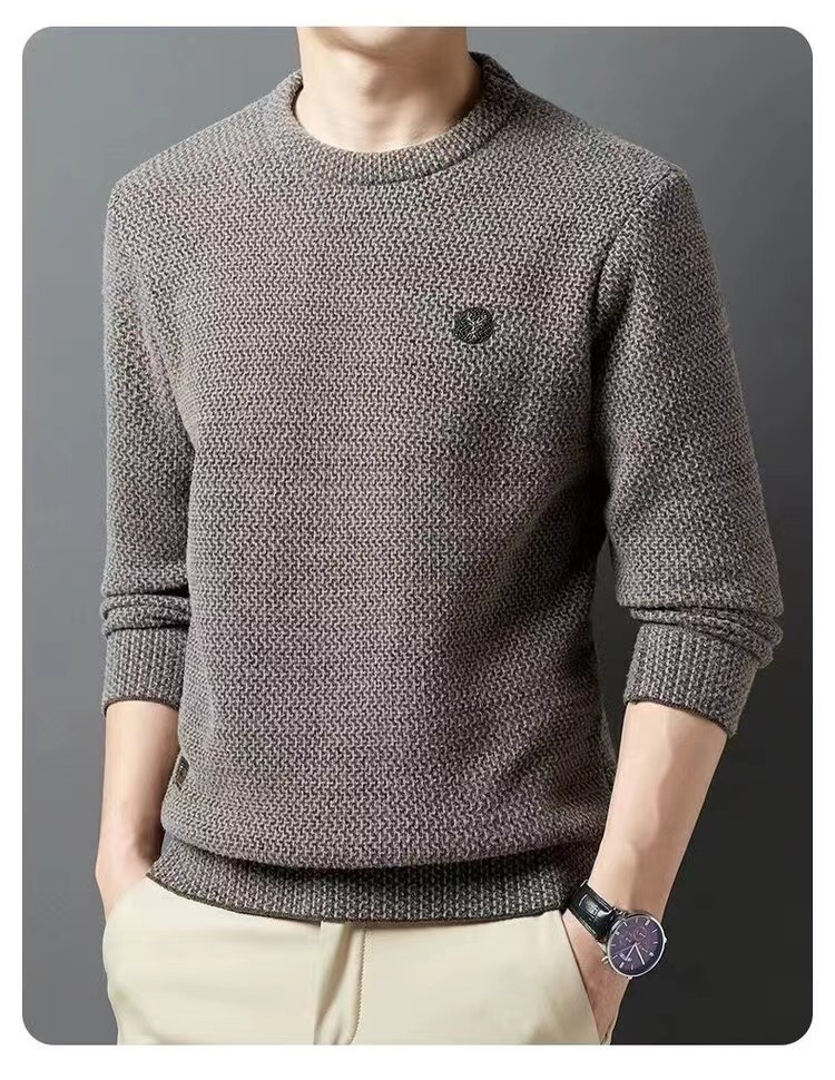 ragazzo Ragazzo Ragazzo Live Maglione lavorato a maglia invernale foderato in pile, collo rotondo, strato di base ispessito, abbigliamento da uomo Dropshipping_voghion.com