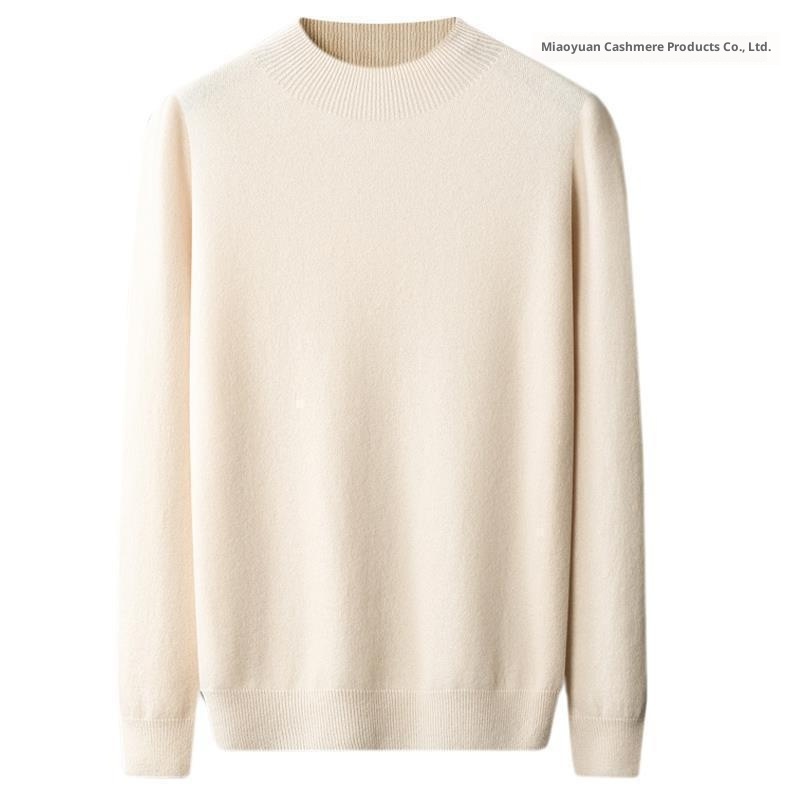 boy Boy Boy Solid Color Kitted Pullover Base Shirt Busiess Youthful Me's First-Lie Ready-to-Wear Half Turtleeck Wool Sweater_voghion.com