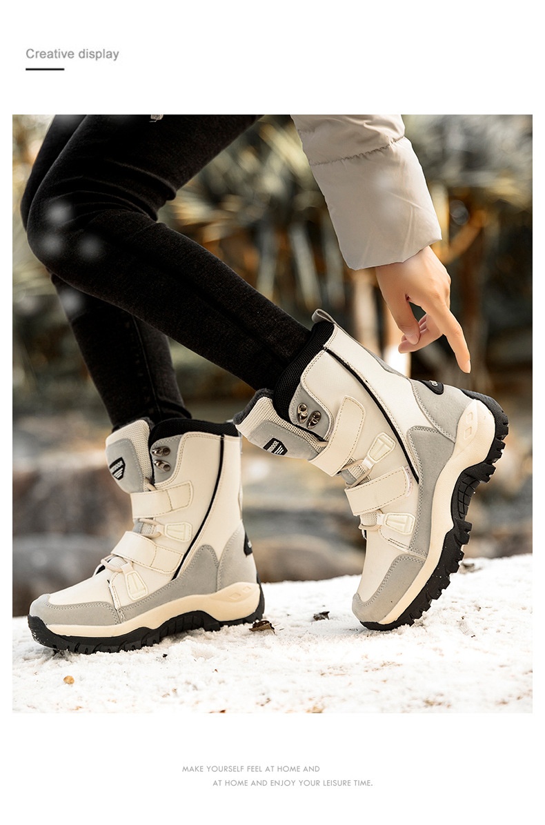 Zees Zees Noordoost Warme Sneeuw Outdoor Skischoenen Katoenen Schoenen Dames Winter Fleece Gevoerd Verdikt Mode Hoge Laarzen Waterdicht_voghion.com