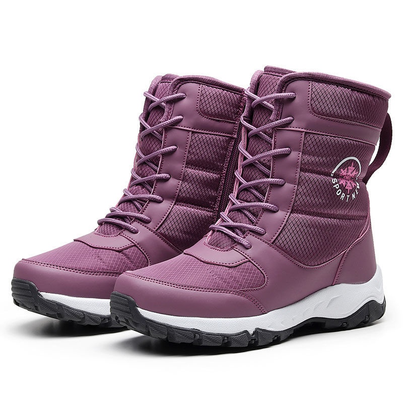 Zees Winter Outdoor Snowboots Dames, Halfhoog, Antislip, Waterdicht, Warme Skischoenen, Grote Maat Katoen Voor Noordoost, Reizen_voghion.com