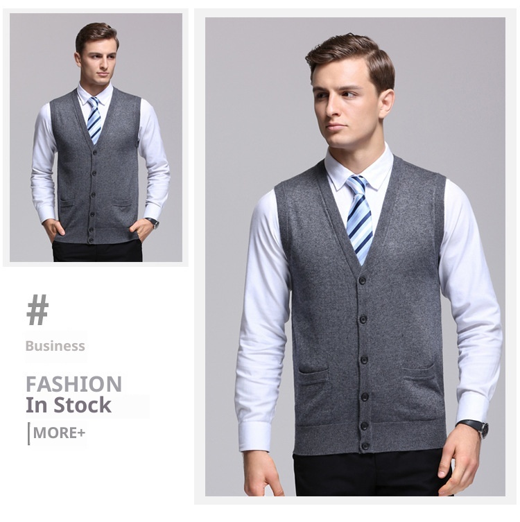 boy Boy Boy Knitted Korean Style Youth Fashion Sleeveless Men's Cardigan Vest Outerwear Casual Trendy Sweater For Men_voghion.com