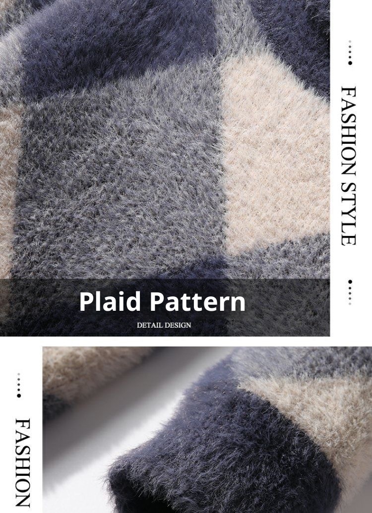 Maglione in lana di visone spesso per ragazzi, maglione invernale alla moda con collo alto per la scuola media e superiore_voghion.com