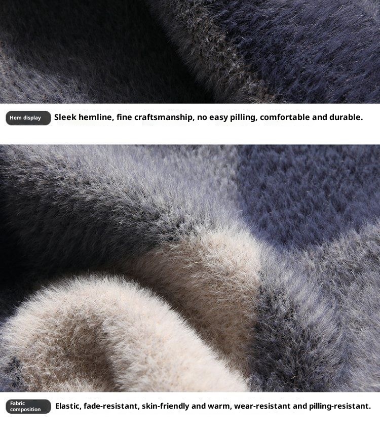 Maglione in lana di visone spesso per ragazzi, maglione invernale alla moda con collo alto per la scuola media e superiore_voghion.com