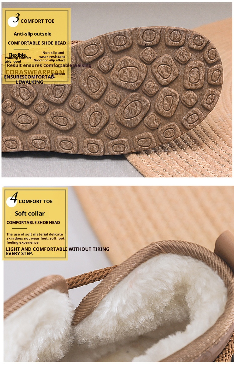 Zees Zees Harbin Outdoor Mid-Calf Snow Boots For Women Winter Warm Fleece Lined Thickened Waterproof Non-Slip Northeast Large Size_voghion.com