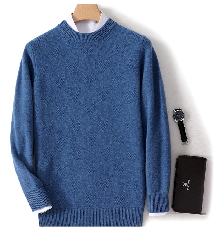 ragazzo ragazzo ragazzo autunno inverno nuovo 100% lana da uomo maglione girocollo caldo spesso camicia di base lavorata a maglia casual_voghion.com