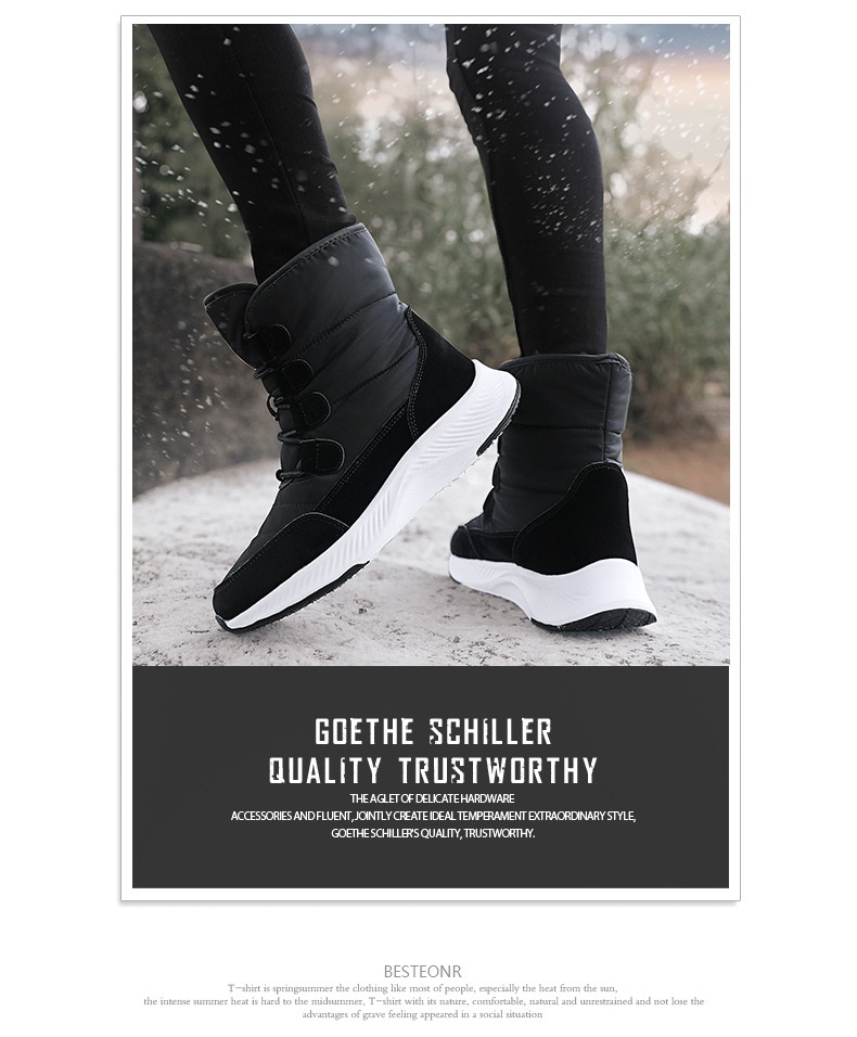 Zees 2023 Northeast Snow Botas de Esqui Femininas para Inverno, Cano Médio, Forradas com Lã e Acolchoadas, Tamanho Grande, Sola Grossa_voghion.com