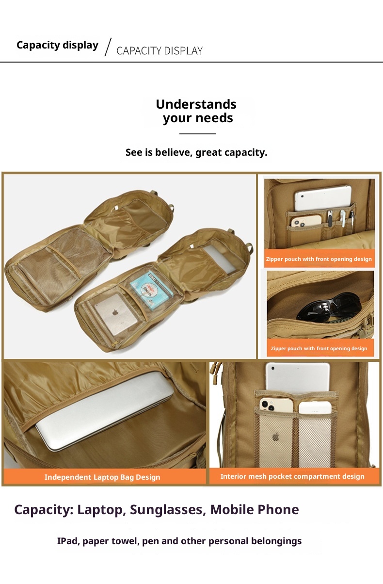 ActiveGo Camouflage Sports Outdoor Hiking Mountaineering Bag Camping Multifunctional Tactical Backpack Large Capacity_voghion.com