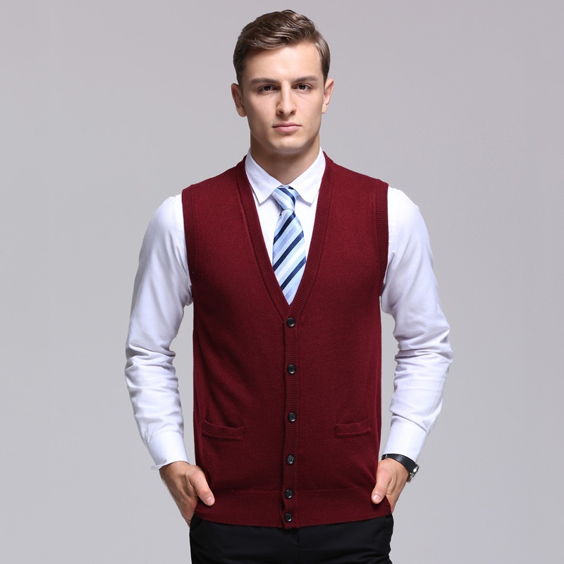 boy Boy Boy Knitted Korean Style Youth Fashion Sleeveless Men's Cardigan Vest Outerwear Casual Trendy Sweater For Men_voghion.com