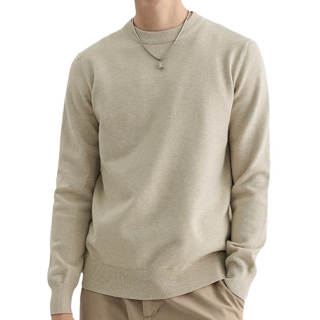 Maglione caldo versatile lavorato a maglia a maniche lunghe da uomo, in lana invernale, con scollo rotondo, per ragazzo, Boy Boy Yimeng_voghion.com