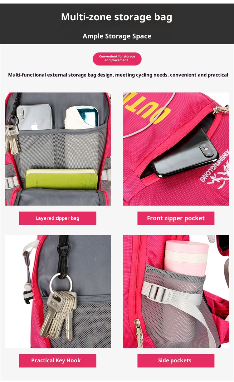 ActiveGo Outdoor Cycling Backpack Large Capacity Portable Water-Resistant Double Shoulder With Floating Frame Travel Hiking Bag_voghion.com