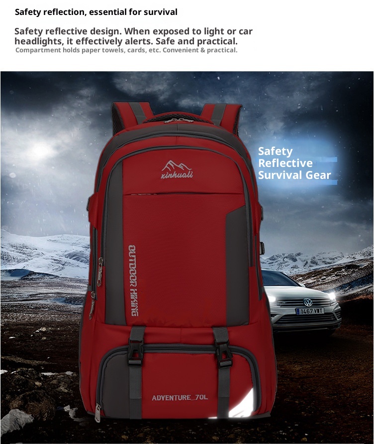 ActiveGo Cross-border Mountaineer Rucksack mit großem Fassungsvermögen (70 l) – Multifunktionaler Rucksack für Camping, Reisen und Wandern_voghion.com