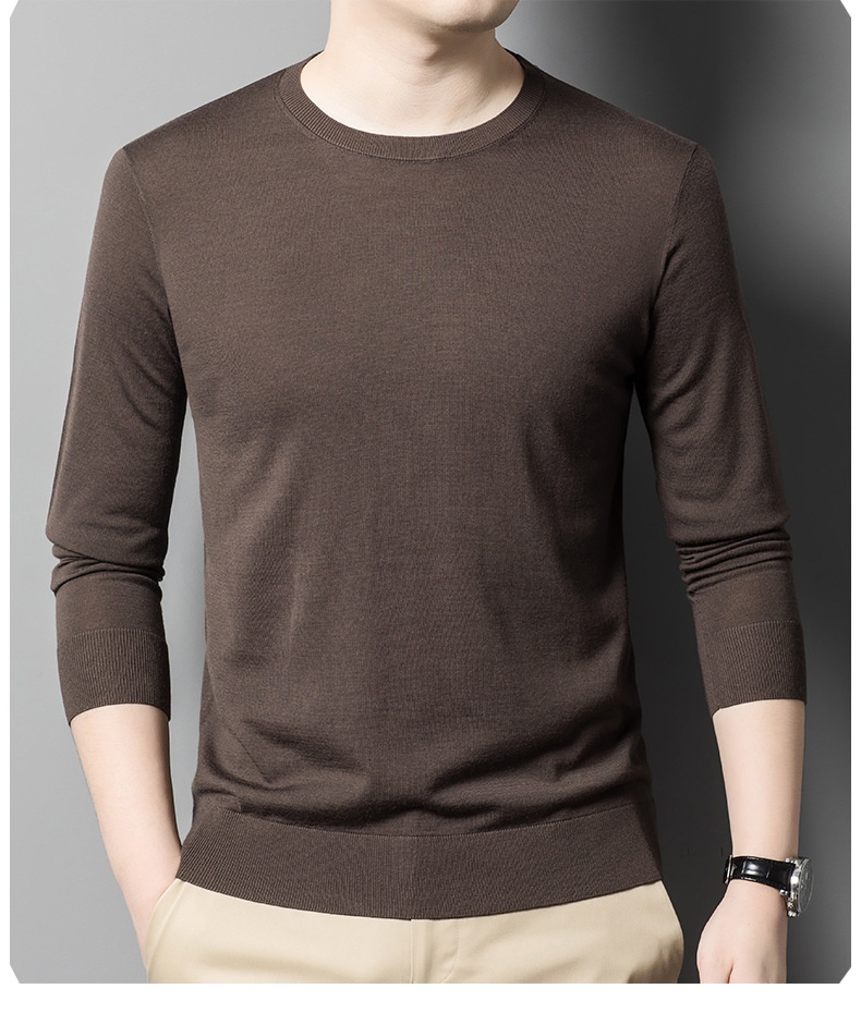 Maglione in lana fine anni '60, lavabile in lavatrice, da uomo, girocollo stretto, manica lunga, lavorato a maglia, primavera autunno, sottile_voghion.com